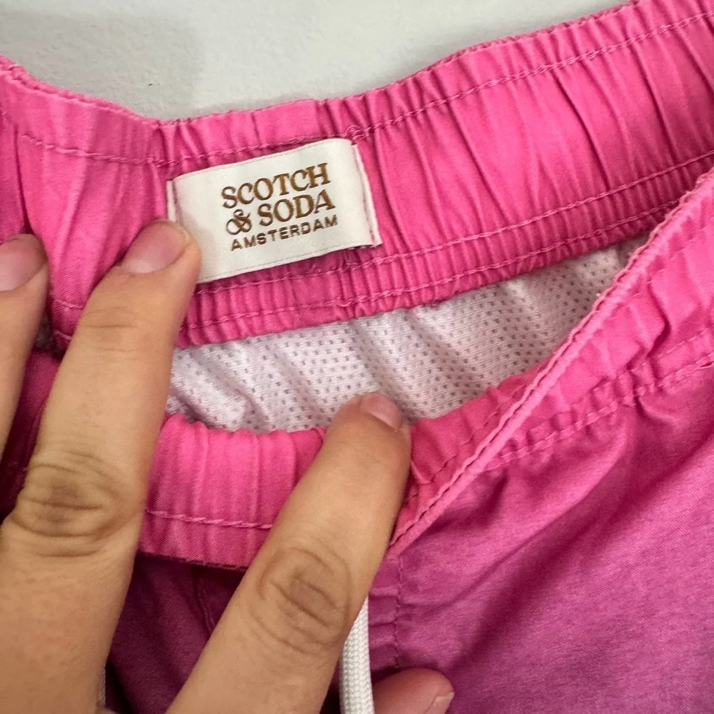 Scotch & Soda Ombré Swim Trunks XL Blue Drawstring Resort Beachwear Streetwear